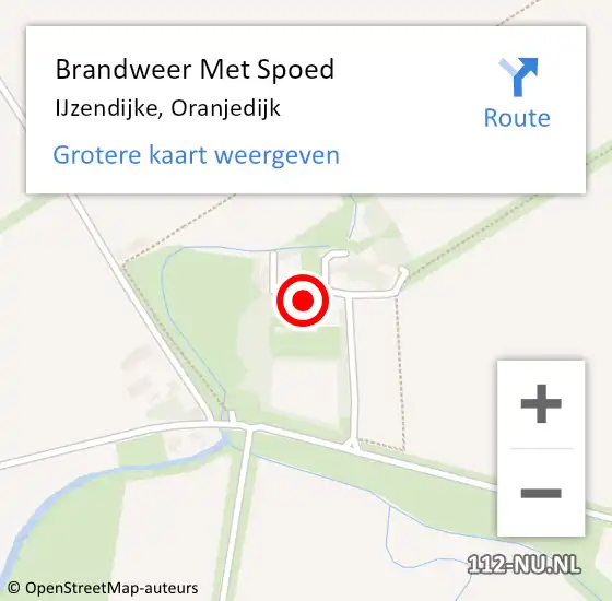 Locatie op kaart van de 112 melding: Brandweer Met Spoed Naar IJzendijke, Oranjedijk op 1 mei 2022 22:36