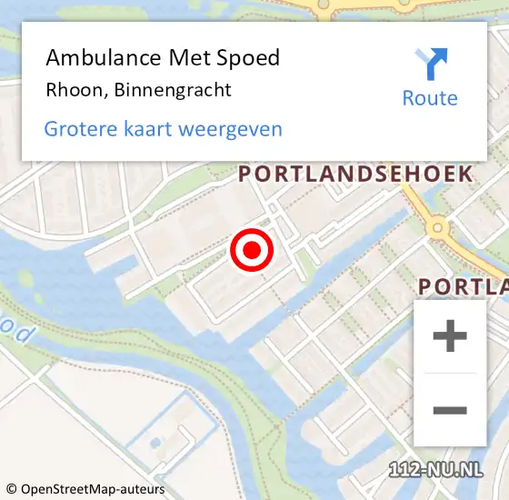 Locatie op kaart van de 112 melding: Ambulance Met Spoed Naar Rhoon, Binnengracht op 1 mei 2022 22:55