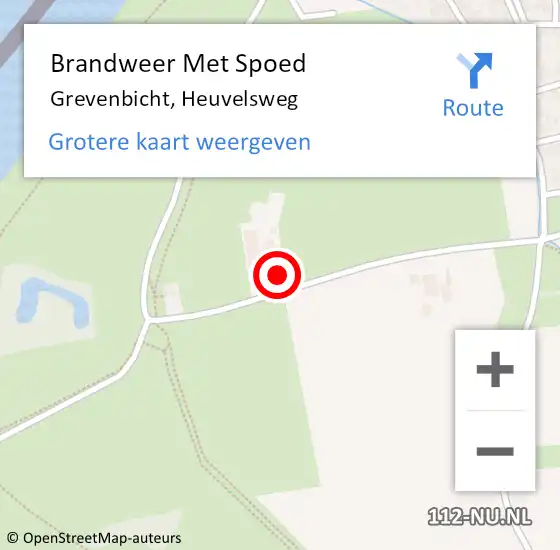 Locatie op kaart van de 112 melding: Brandweer Met Spoed Naar Grevenbicht, Heuvelsweg op 1 mei 2022 23:07