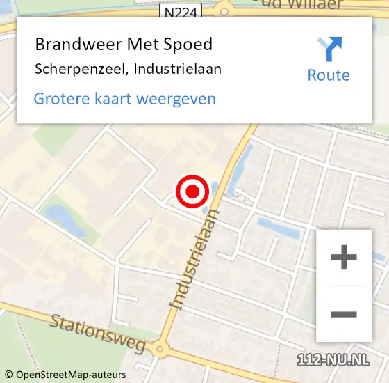 Locatie op kaart van de 112 melding: Brandweer Met Spoed Naar Scherpenzeel, Industrielaan op 2 mei 2022 00:21