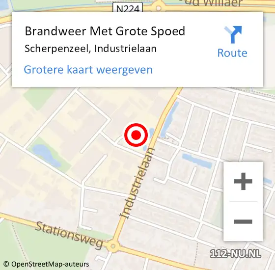 Locatie op kaart van de 112 melding: Brandweer Met Grote Spoed Naar Scherpenzeel, Industrielaan op 2 mei 2022 00:22