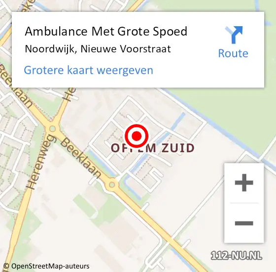 Locatie op kaart van de 112 melding: Ambulance Met Grote Spoed Naar Noordwijk, Nieuwe Voorstraat op 2 mei 2022 01:34