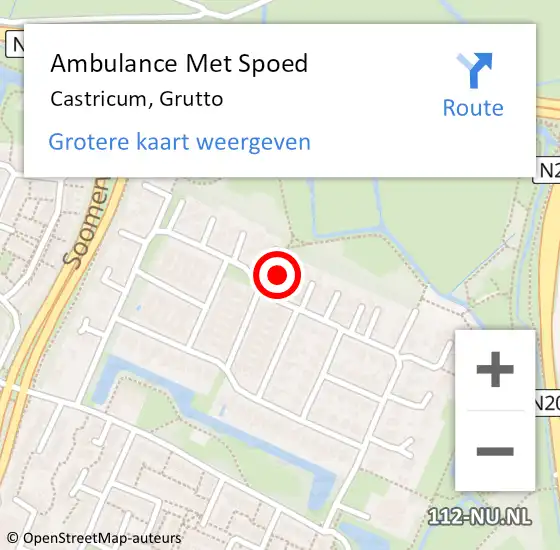 Locatie op kaart van de 112 melding: Ambulance Met Spoed Naar Castricum, Grutto op 2 mei 2022 03:54