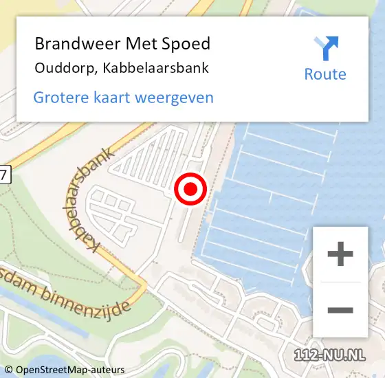 Locatie op kaart van de 112 melding: Brandweer Met Spoed Naar Ouddorp, Kabbelaarsbank op 2 mei 2022 04:05