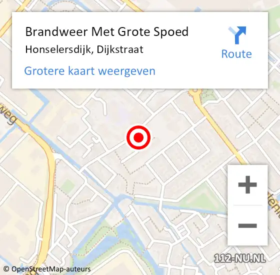 Locatie op kaart van de 112 melding: Brandweer Met Grote Spoed Naar Honselersdijk, Dijkstraat op 2 mei 2022 05:03