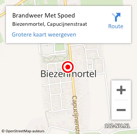 Locatie op kaart van de 112 melding: Brandweer Met Spoed Naar Biezenmortel, Capucijnenstraat op 2 mei 2022 05:50