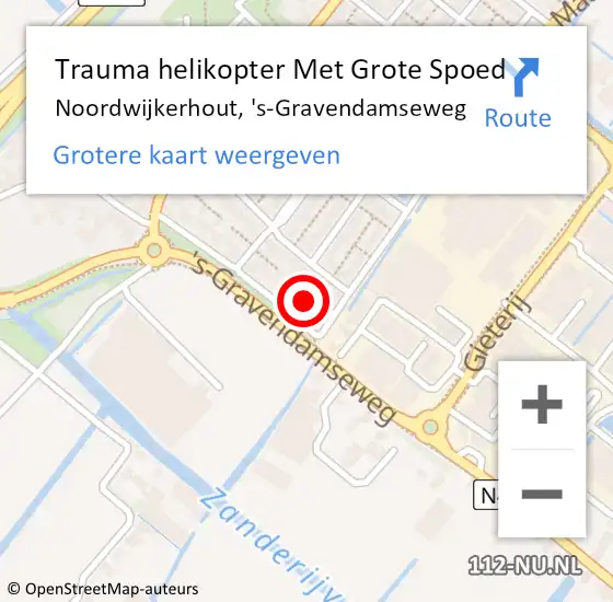 Locatie op kaart van de 112 melding: Trauma helikopter Met Grote Spoed Naar Noordwijkerhout, 's-Gravendamseweg op 2 mei 2022 06:20
