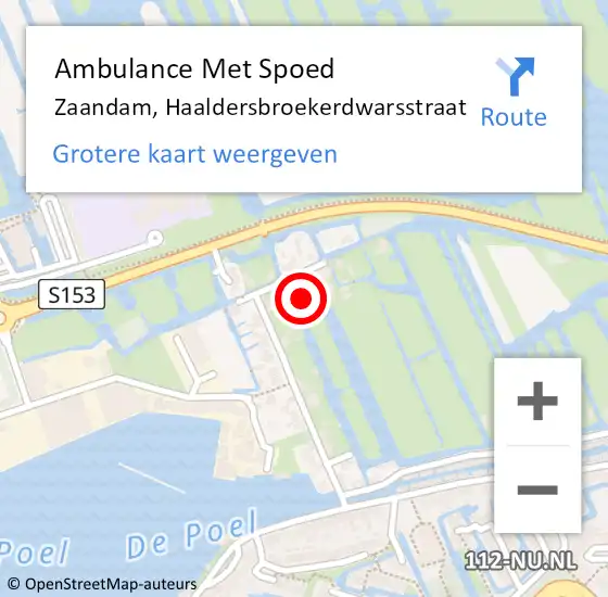 Locatie op kaart van de 112 melding: Ambulance Met Spoed Naar Zaandam, Haaldersbroekerdwarsstraat op 2 mei 2022 07:28