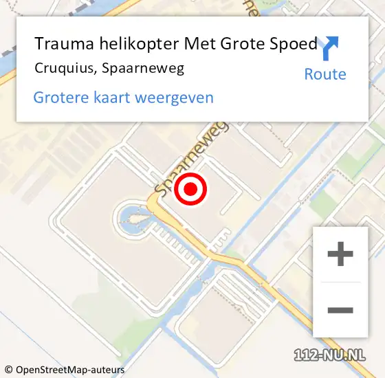 Locatie op kaart van de 112 melding: Trauma helikopter Met Grote Spoed Naar Cruquius, Spaarneweg op 2 mei 2022 07:44