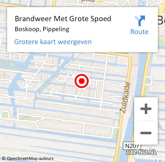 Locatie op kaart van de 112 melding: Brandweer Met Grote Spoed Naar Boskoop, Pippeling op 2 mei 2022 08:08