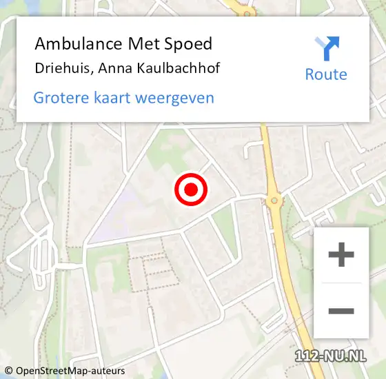 Locatie op kaart van de 112 melding: Ambulance Met Spoed Naar Driehuis, Anna Kaulbachhof op 2 mei 2022 08:24