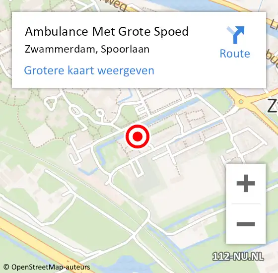 Locatie op kaart van de 112 melding: Ambulance Met Grote Spoed Naar Zwammerdam, Spoorlaan op 2 mei 2022 08:56