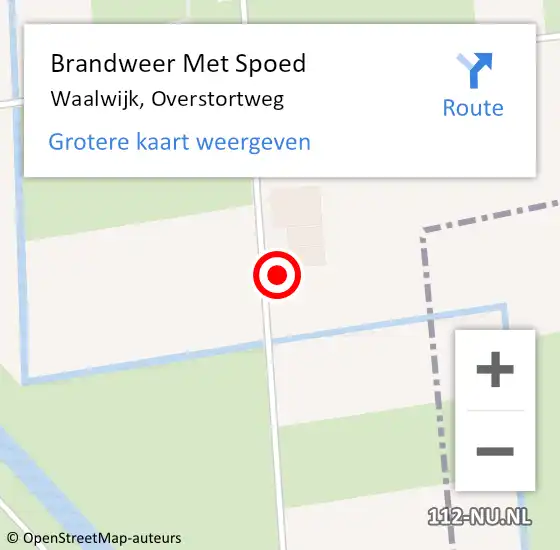 Locatie op kaart van de 112 melding: Brandweer Met Spoed Naar Waalwijk, Overstortweg op 2 mei 2022 09:17