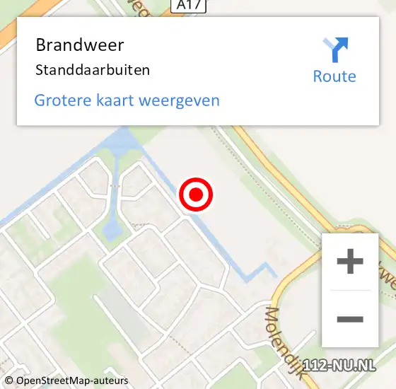 Locatie op kaart van de 112 melding: Brandweer Standdaarbuiten op 2 mei 2022 10:11