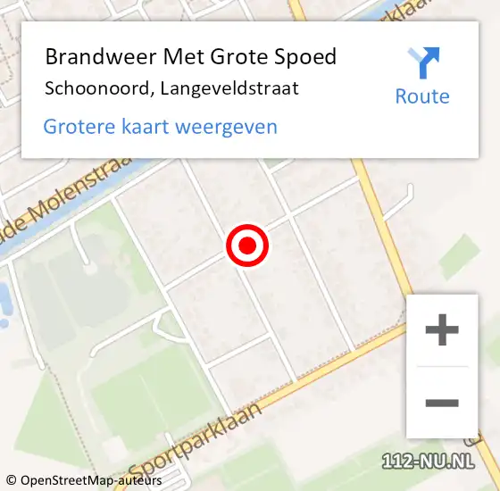 Locatie op kaart van de 112 melding: Brandweer Met Grote Spoed Naar Schoonoord, Langeveldstraat op 2 mei 2022 10:24