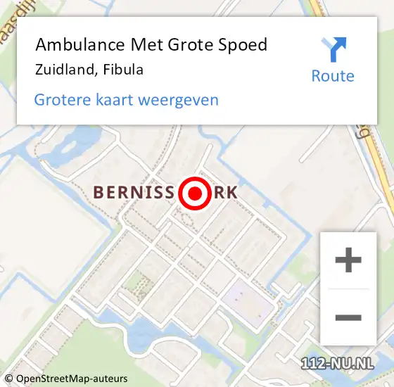 Locatie op kaart van de 112 melding: Ambulance Met Grote Spoed Naar Zuidland, Fibula op 2 mei 2022 10:37