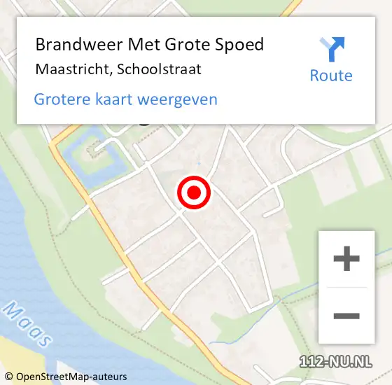 Locatie op kaart van de 112 melding: Brandweer Met Grote Spoed Naar Maastricht, Schoolstraat op 2 mei 2022 10:39