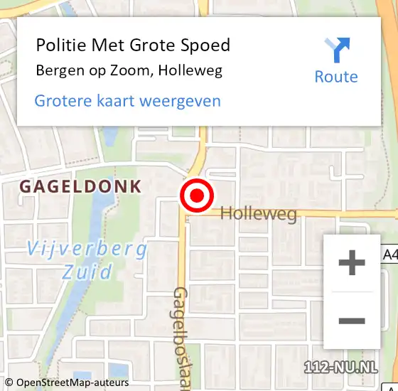 Locatie op kaart van de 112 melding: Politie Met Grote Spoed Naar Bergen op Zoom, Holleweg op 2 mei 2022 11:39