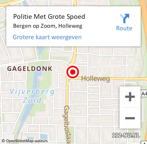 Locatie op kaart van de 112 melding: Politie Met Grote Spoed Naar Bergen op Zoom, Holleweg op 2 mei 2022 11:40