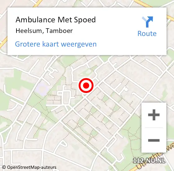 Locatie op kaart van de 112 melding: Ambulance Met Spoed Naar Heelsum, Tamboer op 2 mei 2022 11:59