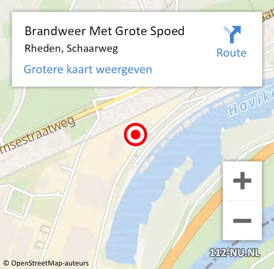 Locatie op kaart van de 112 melding: Brandweer Met Grote Spoed Naar Rheden, Schaarweg op 2 mei 2022 12:08