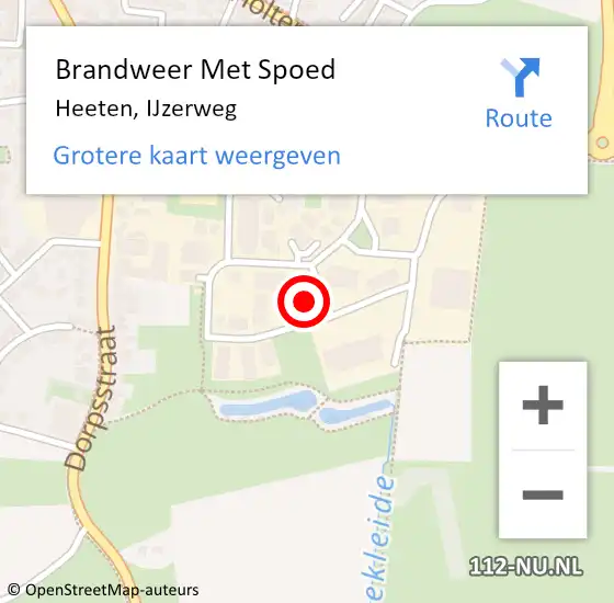 Locatie op kaart van de 112 melding: Brandweer Met Spoed Naar Heeten, IJzerweg op 2 mei 2022 12:09