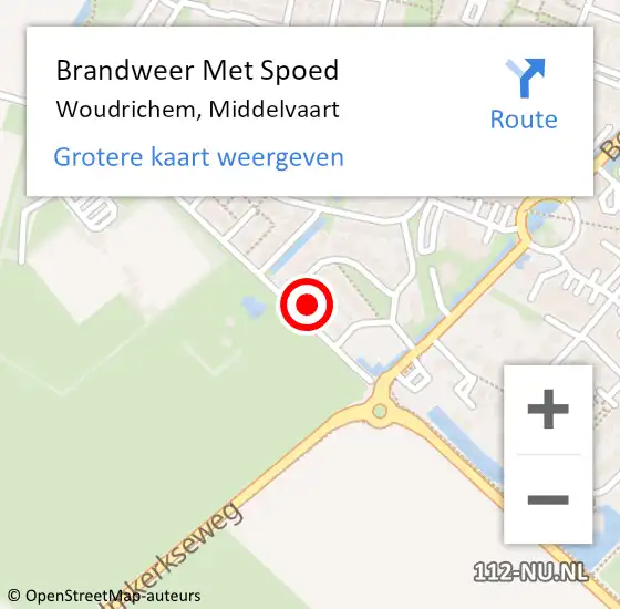 Locatie op kaart van de 112 melding: Brandweer Met Spoed Naar Woudrichem, Middelvaart op 2 mei 2022 12:54