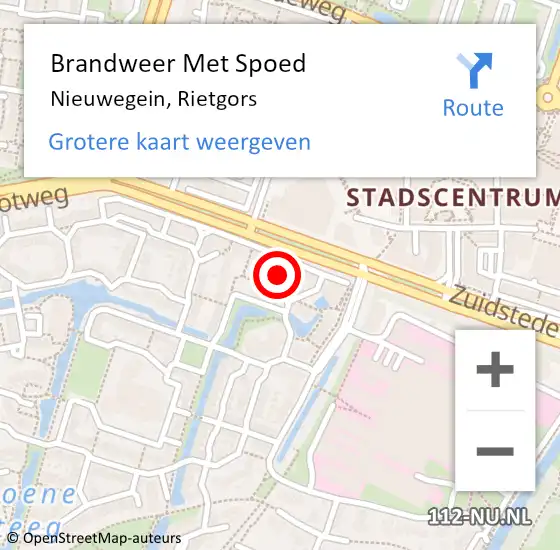 Locatie op kaart van de 112 melding: Brandweer Met Spoed Naar Nieuwegein, Rietgors op 2 mei 2022 13:19