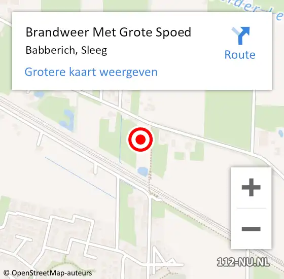 Locatie op kaart van de 112 melding: Brandweer Met Grote Spoed Naar Babberich, Sleeg op 2 mei 2022 13:56