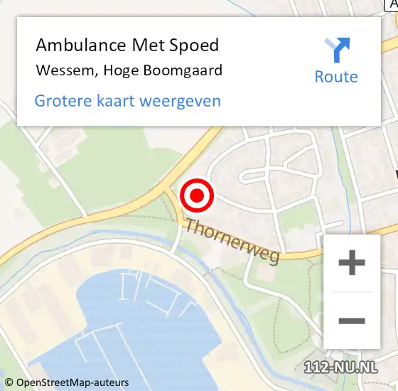 Locatie op kaart van de 112 melding: Ambulance Met Spoed Naar Wessem, Hoge Boomgaard op 2 mei 2022 14:19