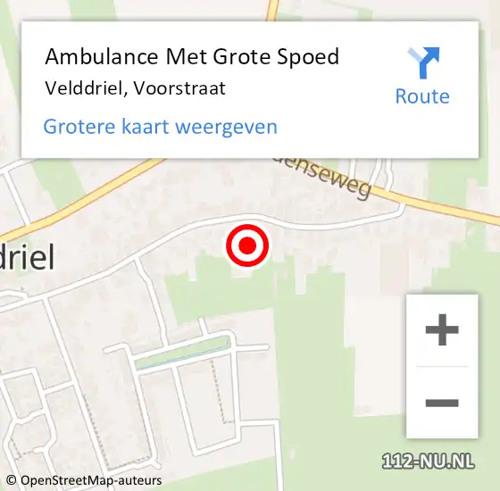 Locatie op kaart van de 112 melding: Ambulance Met Grote Spoed Naar Velddriel, Voorstraat op 2 mei 2022 14:51