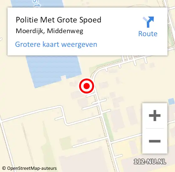 Locatie op kaart van de 112 melding: Politie Met Grote Spoed Naar Moerdijk, Middenweg op 2 mei 2022 15:36