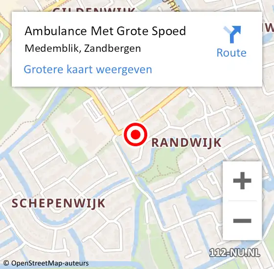 Locatie op kaart van de 112 melding: Ambulance Met Grote Spoed Naar Medemblik, Zandbergen op 2 mei 2022 16:02