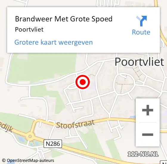 Locatie op kaart van de 112 melding: Brandweer Met Grote Spoed Naar Poortvliet op 2 mei 2022 16:32