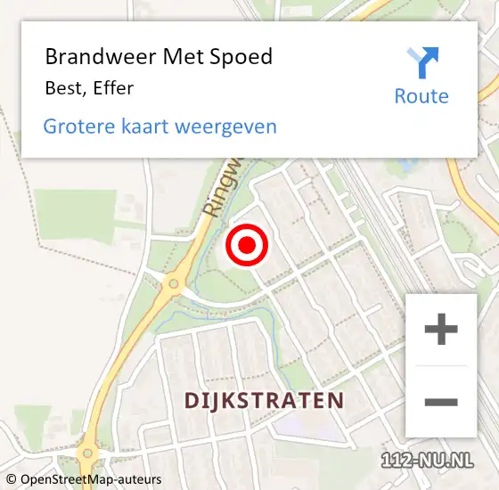 Locatie op kaart van de 112 melding: Brandweer Met Spoed Naar Best, Effer op 2 mei 2022 17:01