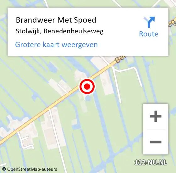 Locatie op kaart van de 112 melding: Brandweer Met Spoed Naar Stolwijk, Benedenheulseweg op 2 mei 2022 17:03