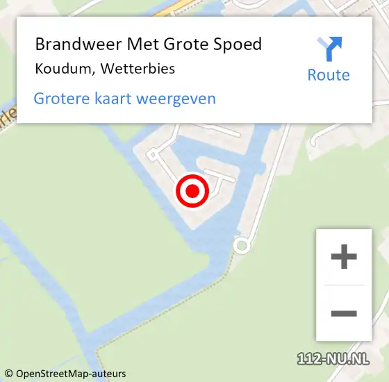 Locatie op kaart van de 112 melding: Brandweer Met Grote Spoed Naar Koudum, Wetterbies op 2 mei 2022 17:12