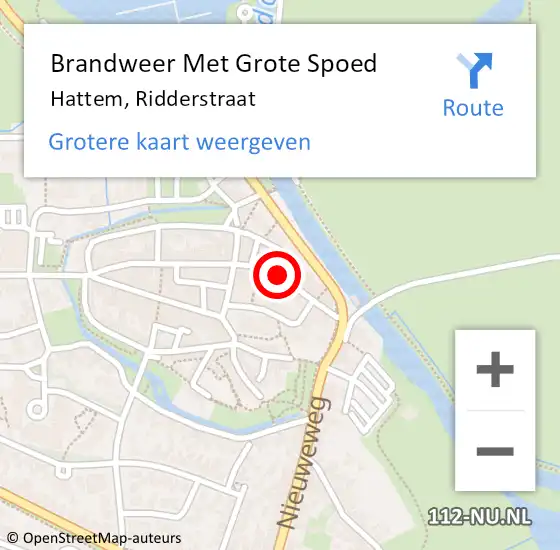 Locatie op kaart van de 112 melding: Brandweer Met Grote Spoed Naar Hattem, Ridderstraat op 2 mei 2022 17:15