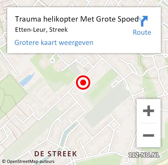 Locatie op kaart van de 112 melding: Trauma helikopter Met Grote Spoed Naar Etten-Leur, Streek op 2 mei 2022 17:38