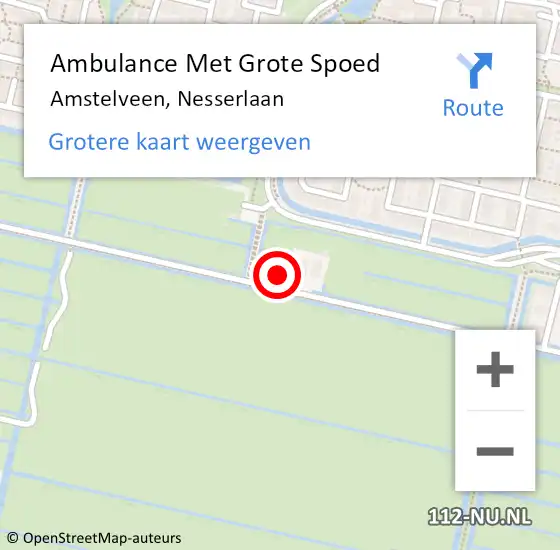 Locatie op kaart van de 112 melding: Ambulance Met Grote Spoed Naar Amstelveen, Nesserlaan op 2 mei 2022 17:50