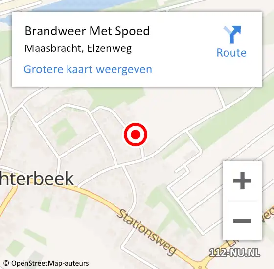 Locatie op kaart van de 112 melding: Brandweer Met Spoed Naar Maasbracht, Elzenweg op 2 mei 2022 19:00