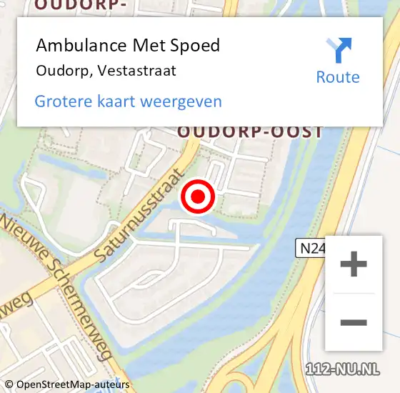 Locatie op kaart van de 112 melding: Ambulance Met Spoed Naar Oudorp, Vestastraat op 2 mei 2022 19:43