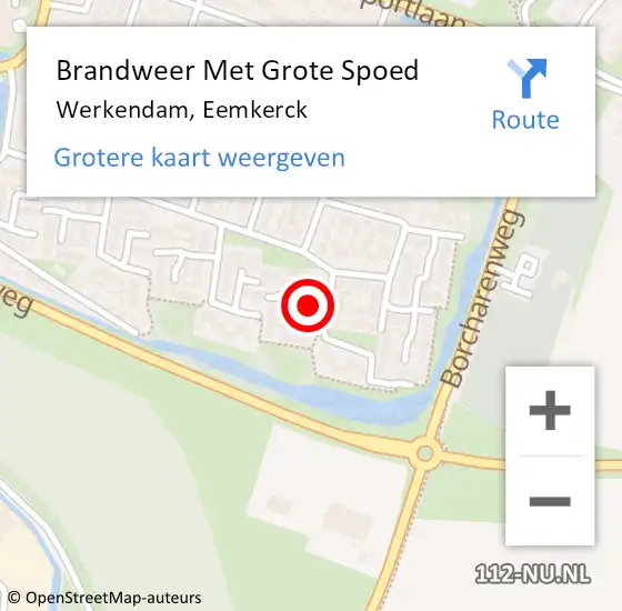 Locatie op kaart van de 112 melding: Brandweer Met Grote Spoed Naar Werkendam, Eemkerck op 2 mei 2022 20:05