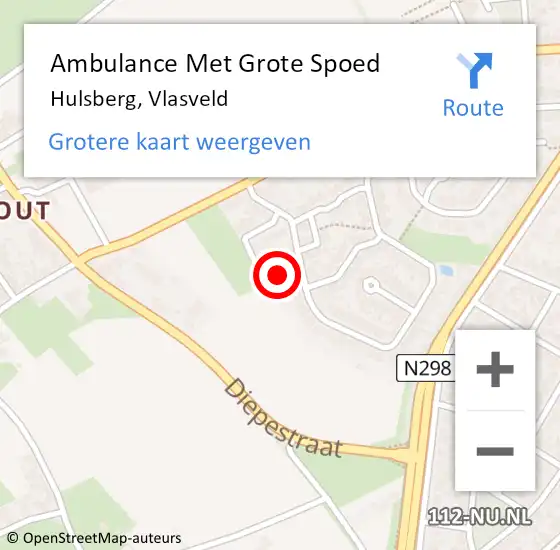 Locatie op kaart van de 112 melding: Ambulance Met Grote Spoed Naar Hulsberg, Vlasveld op 8 oktober 2013 13:19