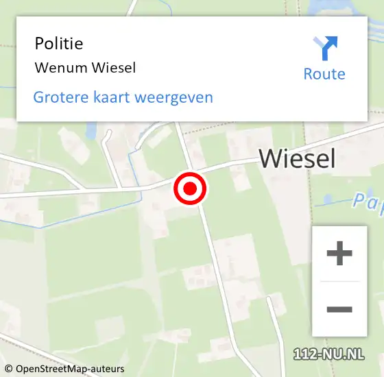 Locatie op kaart van de 112 melding: Politie Wenum Wiesel op 2 mei 2022 20:24