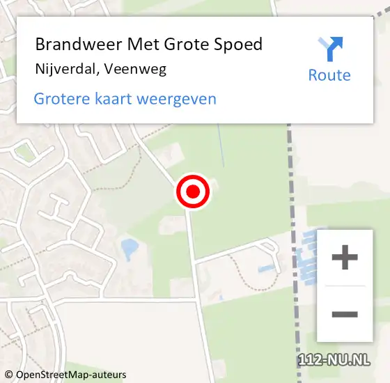 Locatie op kaart van de 112 melding: Brandweer Met Grote Spoed Naar Nijverdal, Veenweg op 2 mei 2022 20:32