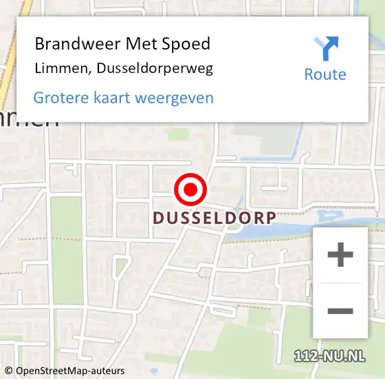 Locatie op kaart van de 112 melding: Brandweer Met Spoed Naar Limmen, Dusseldorperweg op 2 mei 2022 21:08