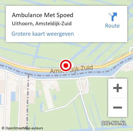 Locatie op kaart van de 112 melding: Ambulance Met Spoed Naar Uithoorn, Amsteldijk-Zuid op 2 mei 2022 21:09