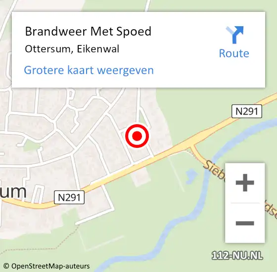 Locatie op kaart van de 112 melding: Brandweer Met Spoed Naar Ottersum, Eikenwal op 2 mei 2022 21:46