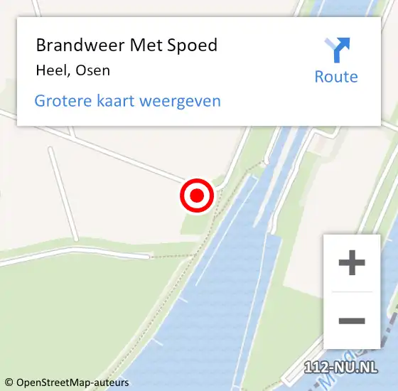 Locatie op kaart van de 112 melding: Brandweer Met Spoed Naar Heel, Osen op 2 mei 2022 21:48